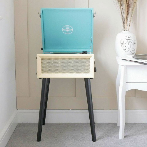 Retro Style Record Player and Bluetooth Speaker - Blue