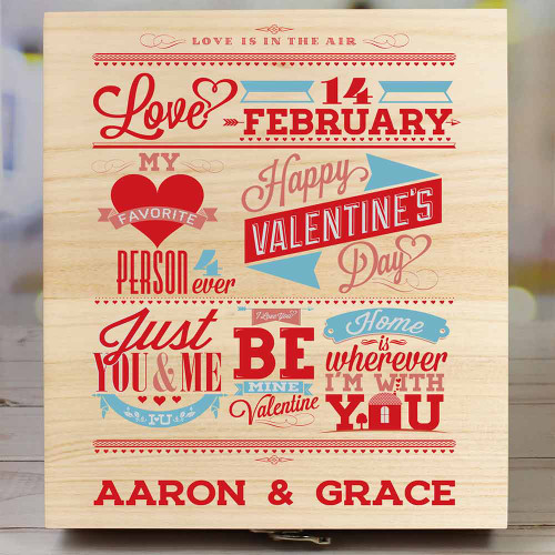 Personalised Be My Valentine Wooden Sweet Box