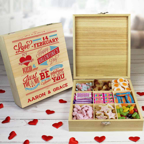 Personalised Be My Valentine Wooden Sweet Box