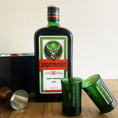 Personalised Jägermeister and Shot Glass Gift Set - 70cl