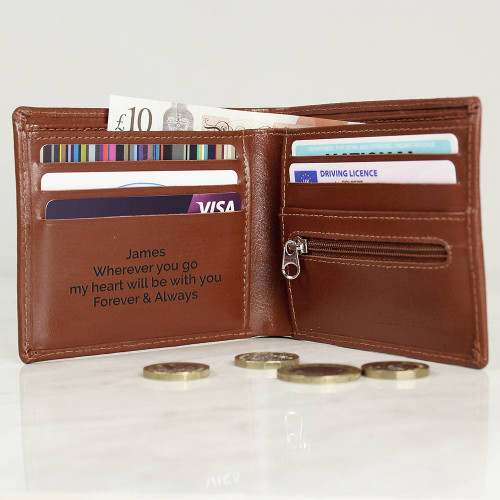 Personalised Tan Leather Wallet