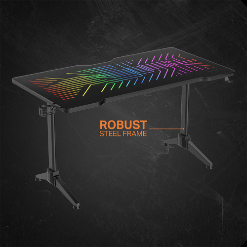Deltaco Premium Glass Top RGB Gaming Desk