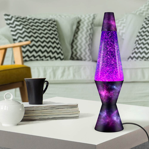 Purple Galaxy Glitter Lamp