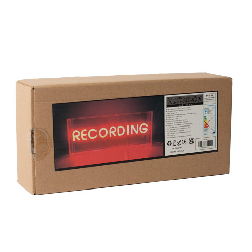 Recording Neon Style Sign in packaging