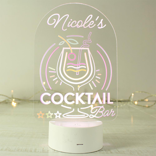 Personalised Cocktail LED Colour-Changing Light
