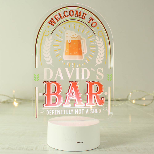 Personalised Welcome To... Bar LED Colour Changing Night Light