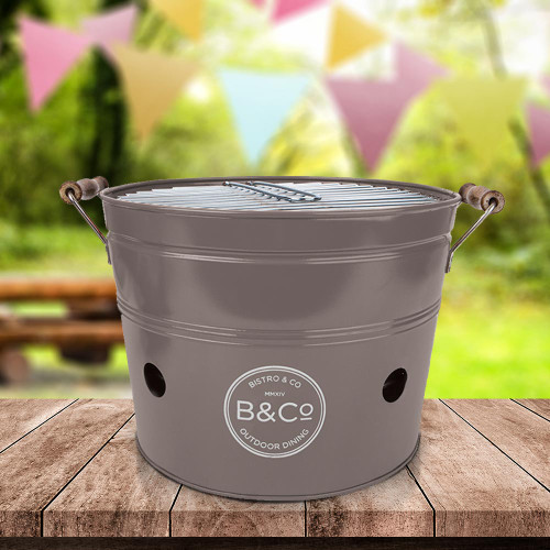 B&Co Portable BBQ Bucket Karridale in Grey