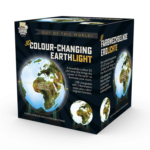 Colour-Changing Earth Lamp packaging