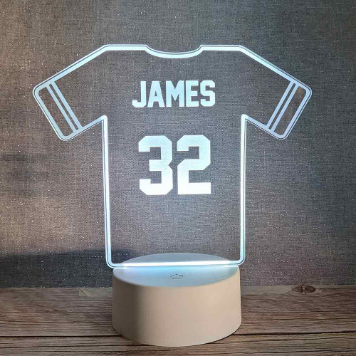Personalised Football Shirt Colour Changing Desk Lamp