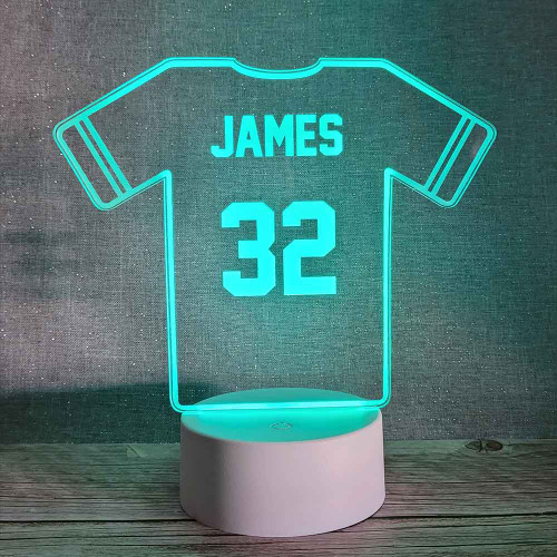 Personalised Football Shirt Colour Changing Desk Lamp