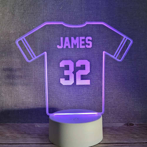 Personalised Football Shirt Colour Changing Desk Lamp