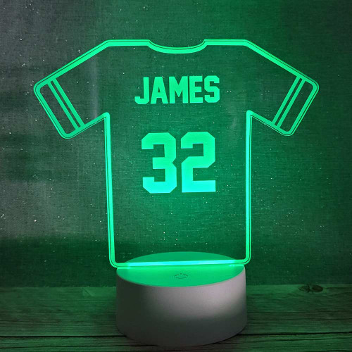 Personalised Football Shirt Colour Changing Desk Lamp