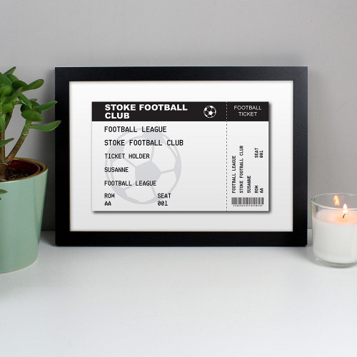 Personalised Football Season Ticket A4 Framed Print