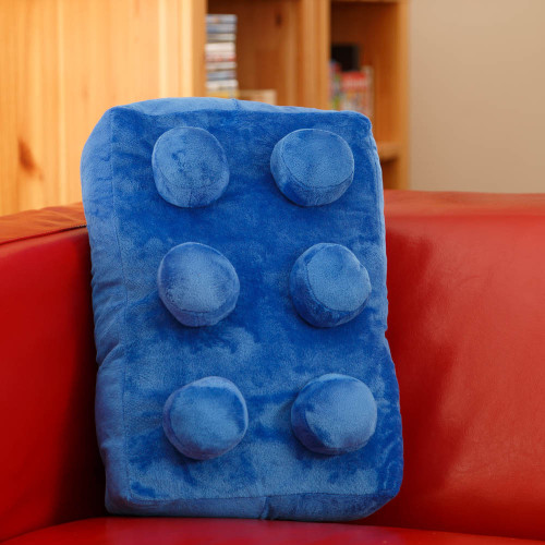 Personalised Stacking Brick Cushion in Blue