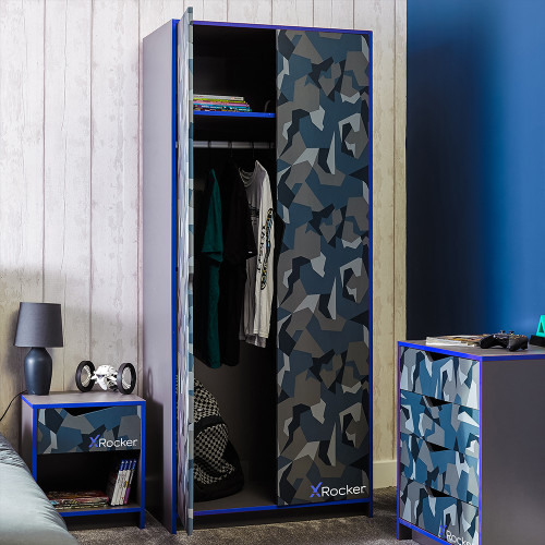 X-Rocker Hideout Camo 3Pc Set in Grey/Blue