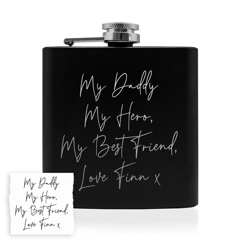 Personalised Handwriting Hip Flask Black