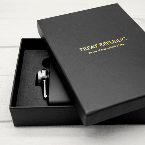 Personalised Handwriting Hip Flask Black