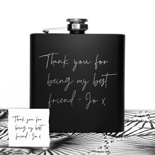 Personalised Handwriting Hip Flask Black