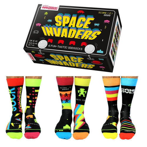 United Oddsocks Space Invaders Sock Gift Box for Men