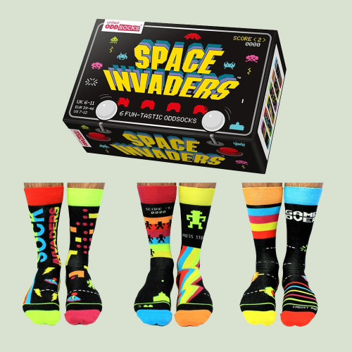 United Oddsocks Space Invaders Sock Gift Box for Men