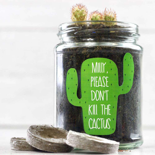 Personalised ‘Don’t Kill Me’ Cactus Jar Grow Kit