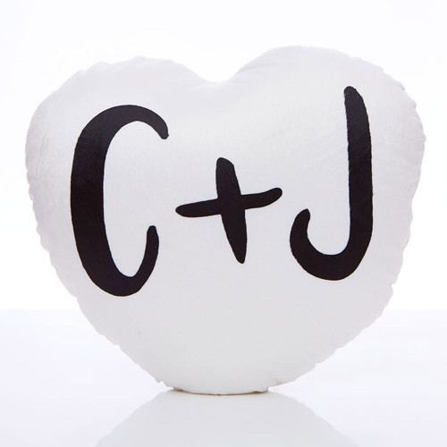 Personalised Initials Heart Shaped Cushion