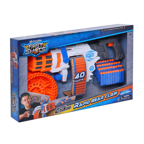 Fast Shots Rapid Bear Claw Foam Dart Gun – 40 Darts