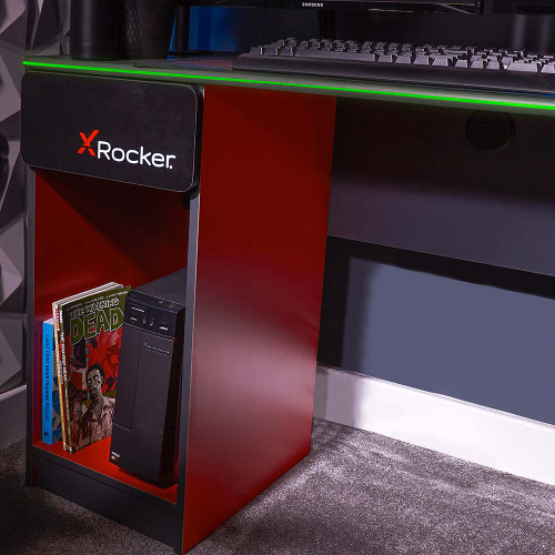 X Rocker Carbon-Tek LED Gaming Desk with Wireless Charging