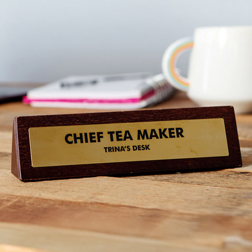 Personalised Wooden Desk Sign