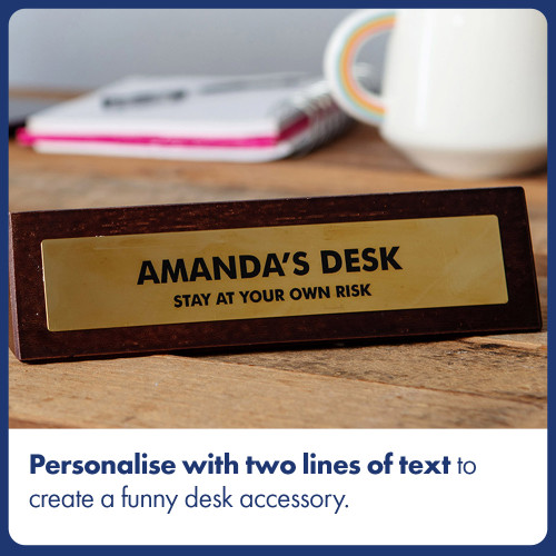 Personalised Wooden Desk Sign