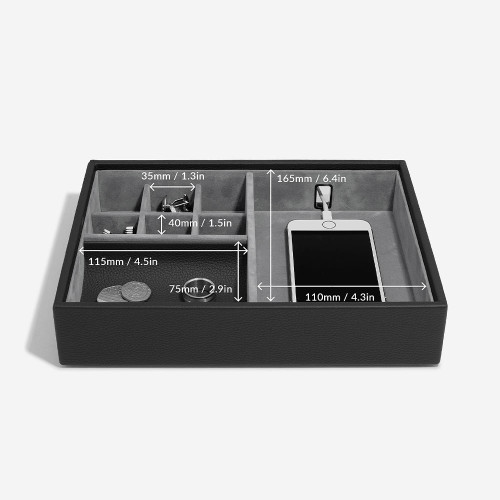 Valet with Clear Acrylic Lid – Black