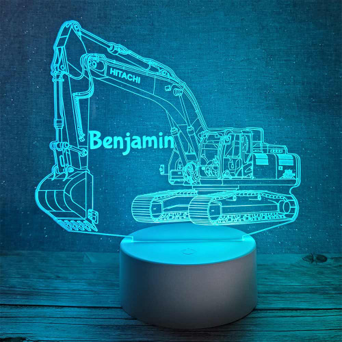 Personalised Digger LED Light