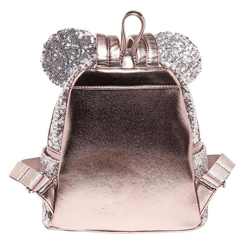 Disney Minnie Mouse Silver Sequin Loungefly Mini Backpack