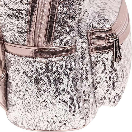 Disney Minnie Mouse Silver Sequin Loungefly Mini Backpack