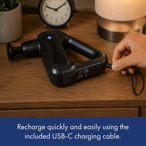 Wellbeing Cordless Massage Gun with 8 Interchangeable Heads