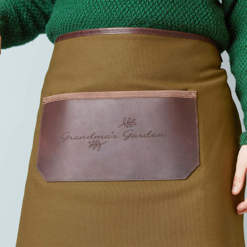 Personalised Canvas and Leather Short Apron