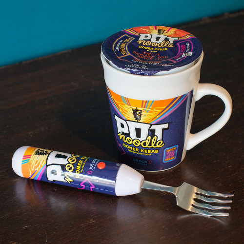 Pot Noodle Doner Kebab Noodles, Mug & Spinning Fork Set