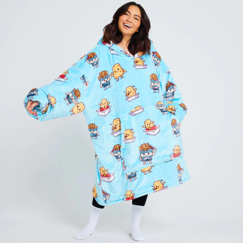 Chicken Nuggets and Fries Oodie Hooded Blanket