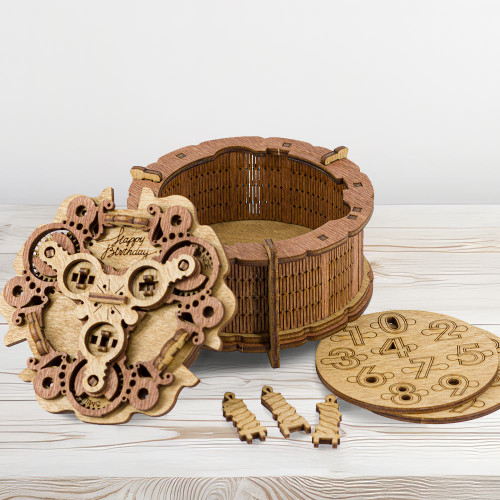 Happy Birthday Wooden Cake Construction Box