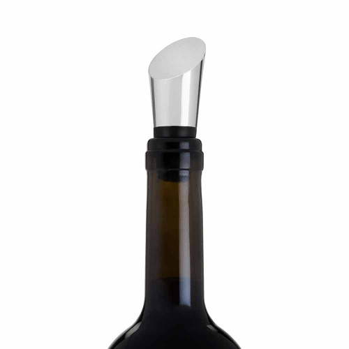 Uberstar Heavyweight Wine Pourer and Stopper - Silver