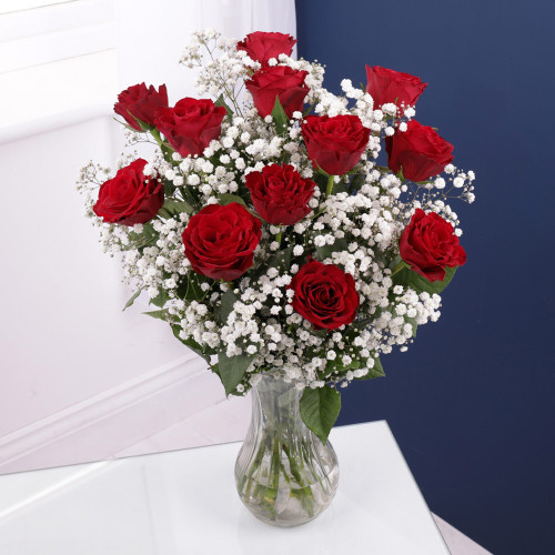 Red Rose & Gypsophila Bouquet