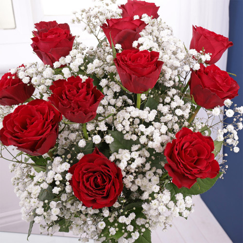 Red Rose & Gypsophila Bouquet