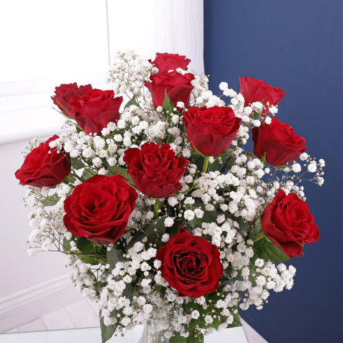 Red Rose & Gypsophila Bouquet
