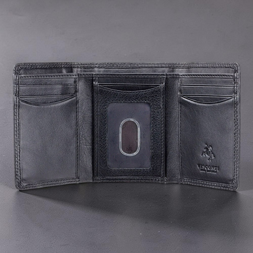 Visconti Compton RFID Trifold Wallet - Black