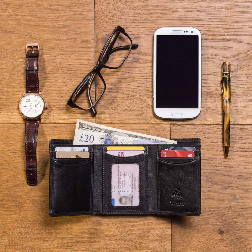 Visconti Compton RFID Trifold Wallet - Black