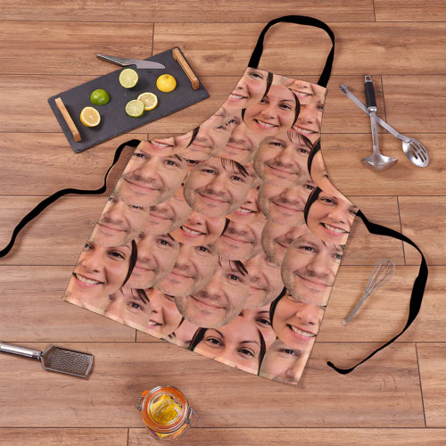 Personalised Faces All Over Apron - 2 Face