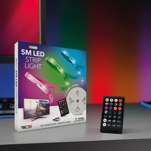 RED5 Sound Reactive Remote Controlled Strip Light