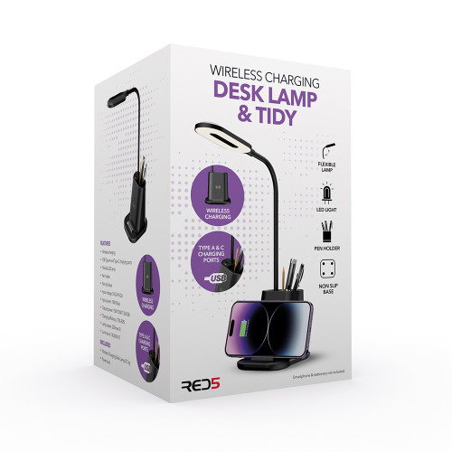 Wireless Charging Desk Lamp and Tidy