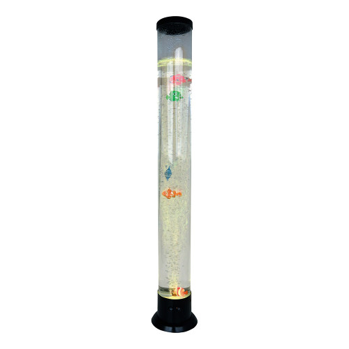 The Bubble Fish Tower is filled with colourful toy fish floating in bubbling, illuminated water.