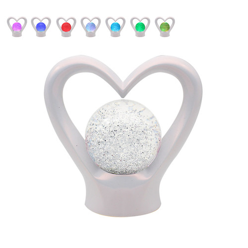 Glitter Heart Ball Lamp Pearlescent